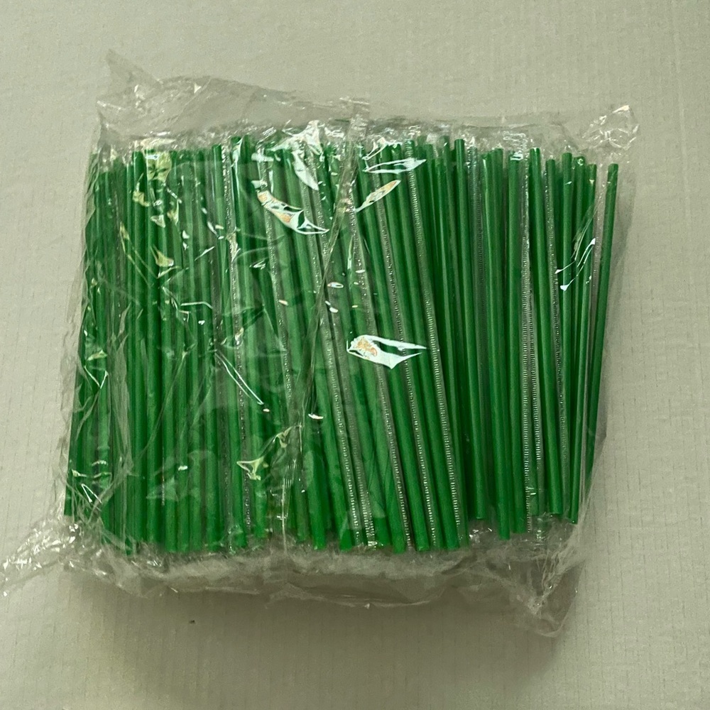Rare Vintage SUBWAY Plastic Straw  GREEN RARE COLLECTORS ITEM